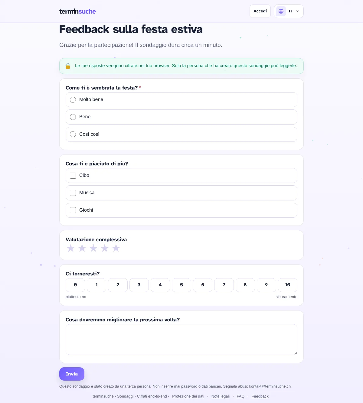 Compilare un questionario al computer