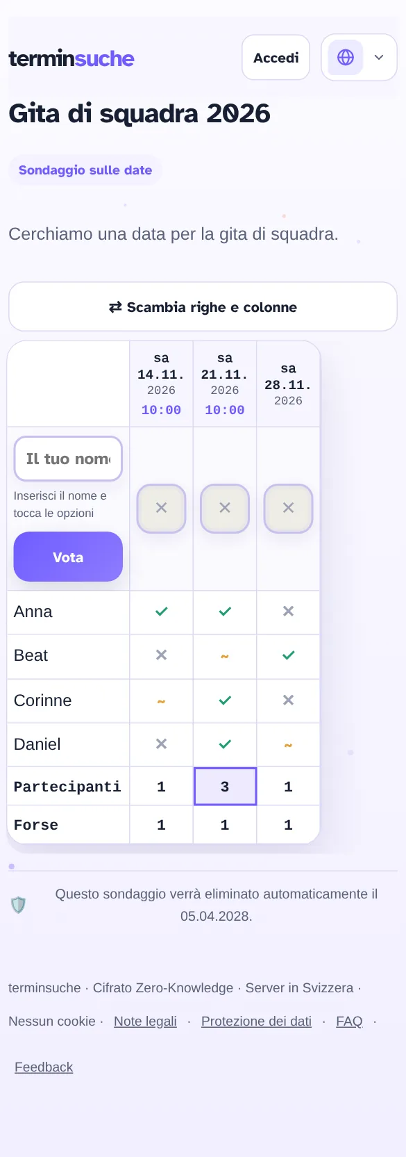 Votare dallo smartphone